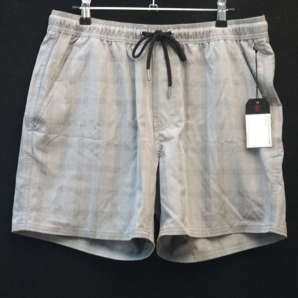 Ezekiel Gray Plaid Pull On Utility Short with Elastic Tie Waist Men’s Size 33 - Picture 1 of 8